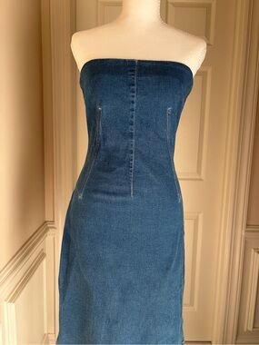 Moda International | Dresses | Stretch Denim Mini Dress With Boning